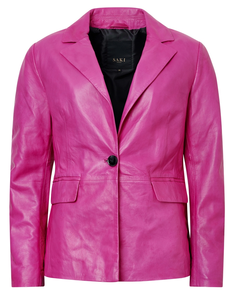 Elaine pink Leder-Blazer für Damen von SAKI