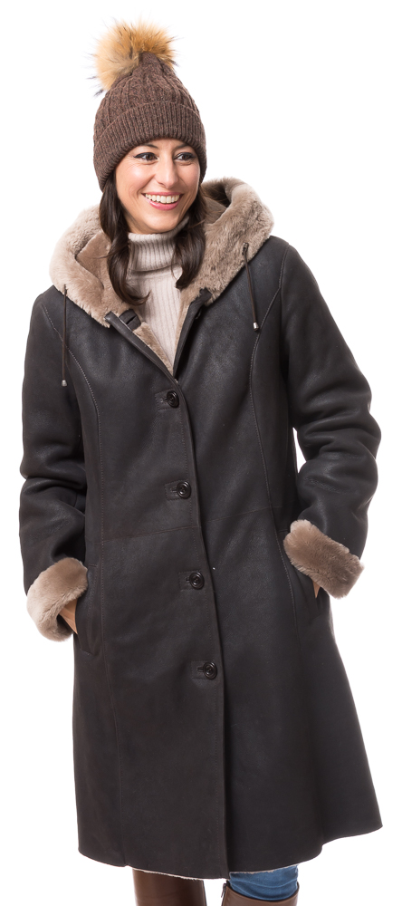 Cristina-14118 Alex 2D braun Nappalan Mantel für Damen von TRENDZONE