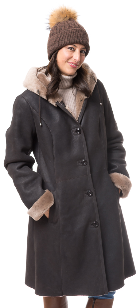 Cristina-14128 Alex 2D braun Nappalan Mantel für Damen von TRENDZONE