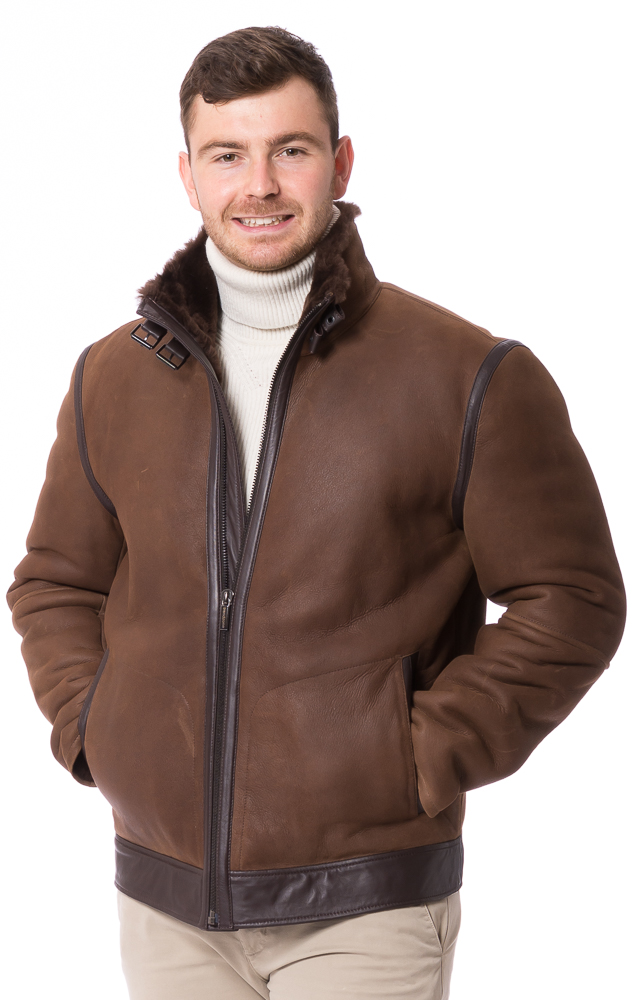 Cresta whisky Lammfell Jacke für Herren von TRENDZONE