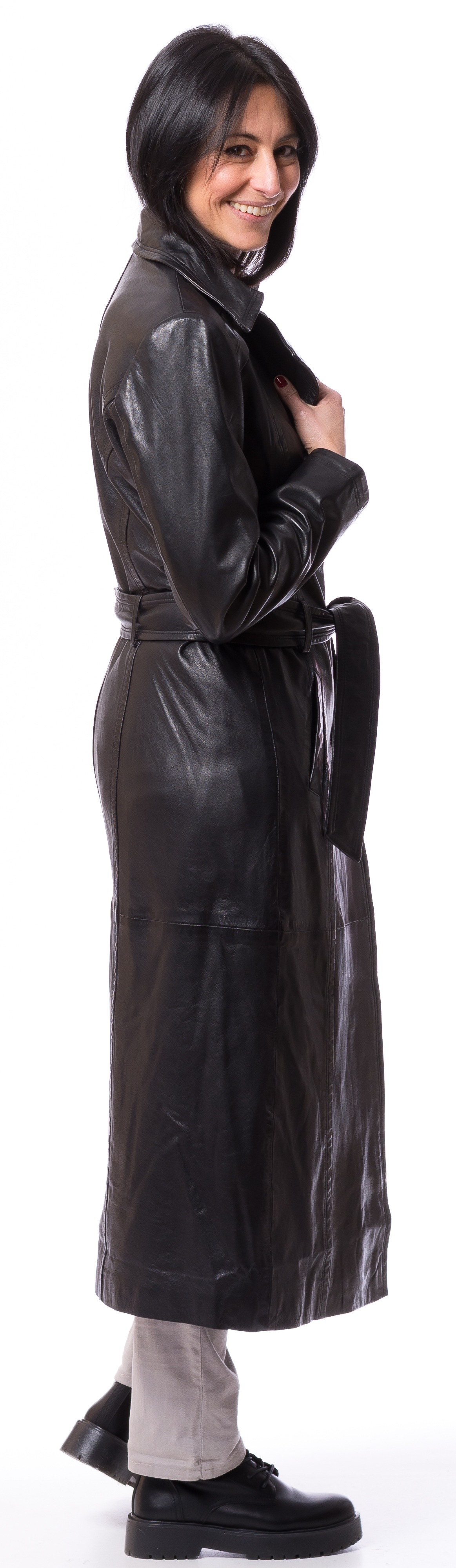 Neusiedl-21848 Sally 120 schwarz Mantel aus Nappa-Leder von TRENDZONE