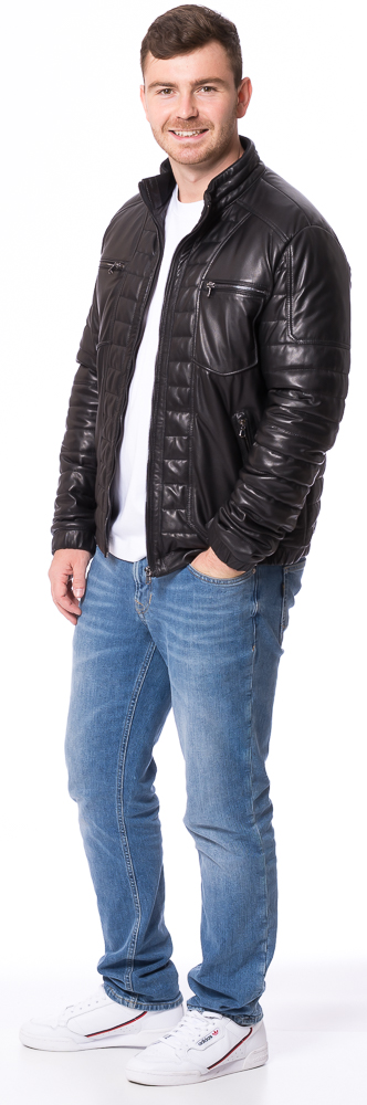 Clemens schwarz Steppjacke aus Nappaleder von MADDOX