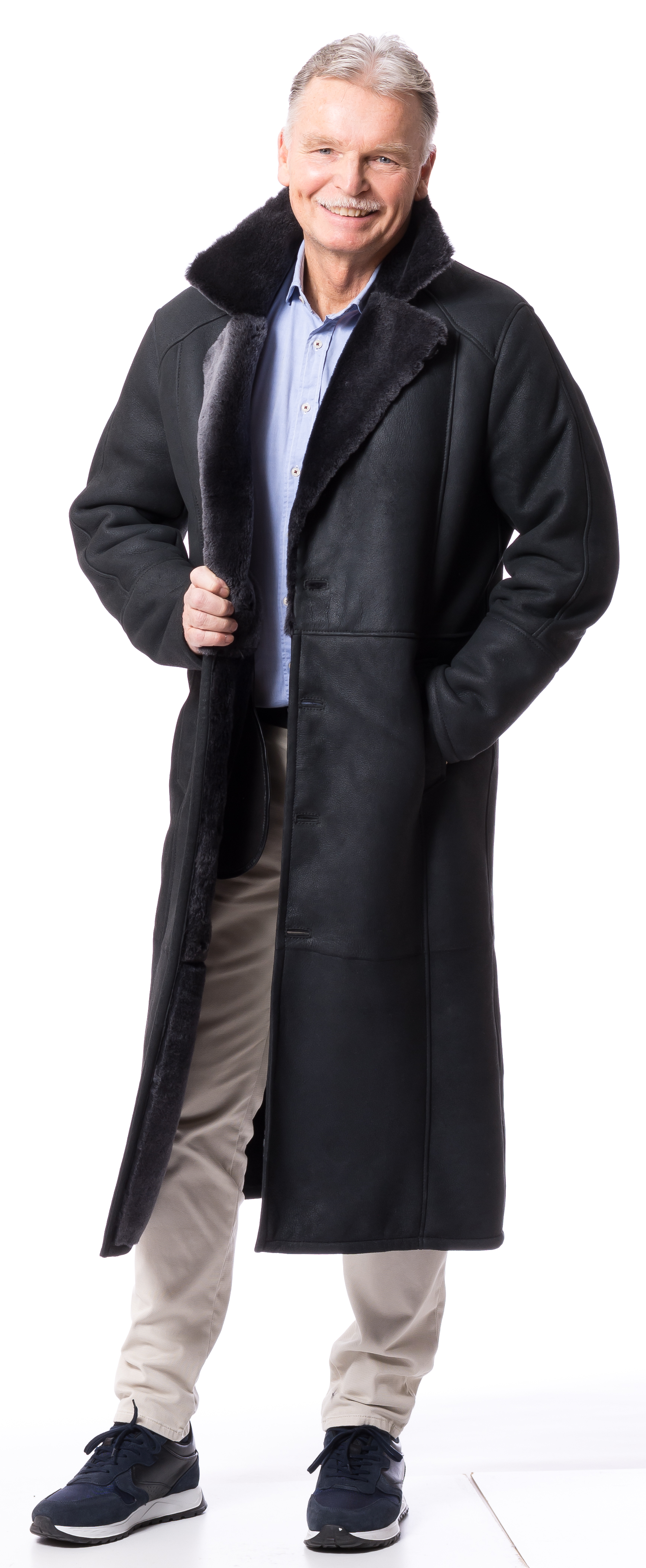 Stan 125 anthrazit Herren Lammfellmantel von TRENDZONE