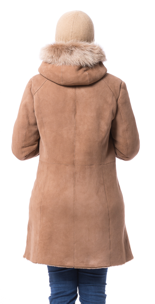 Neusiedl-23385 Milly Kap Tos caramel Damen Lammfelljacke von TRENDZONE