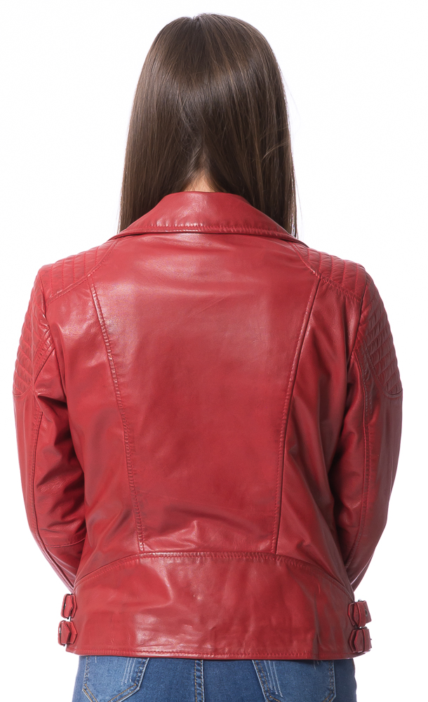 Woodstock rot Nappa Leder Jacke für Frauen von TRENDZONE Woodstock rot Nappa Leder Jacke für Frauen von TRENDZONE