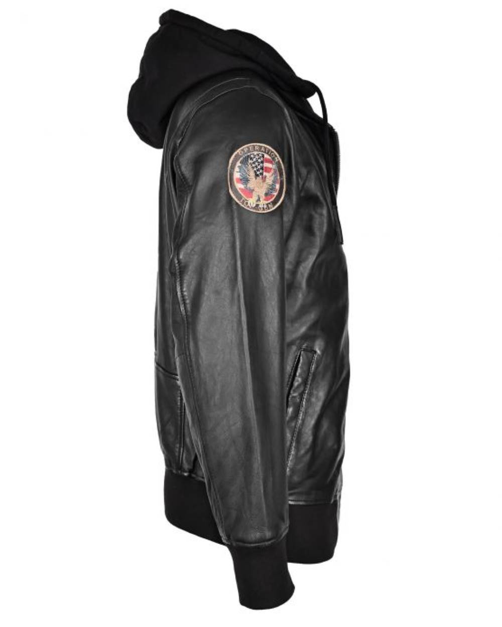 Top-Gun-R-Lederjacke-310-TG2021-2111-Seitansicht-2-black TGLJ 1020 schwarze Lederjacke von TOPGUN