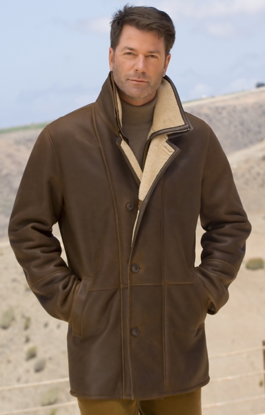 Herren Lammfelljacke John tobacco von TRENDZONE