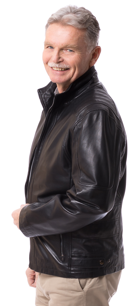 Hens schwarze Herren Lederjacke von TRENDZONE