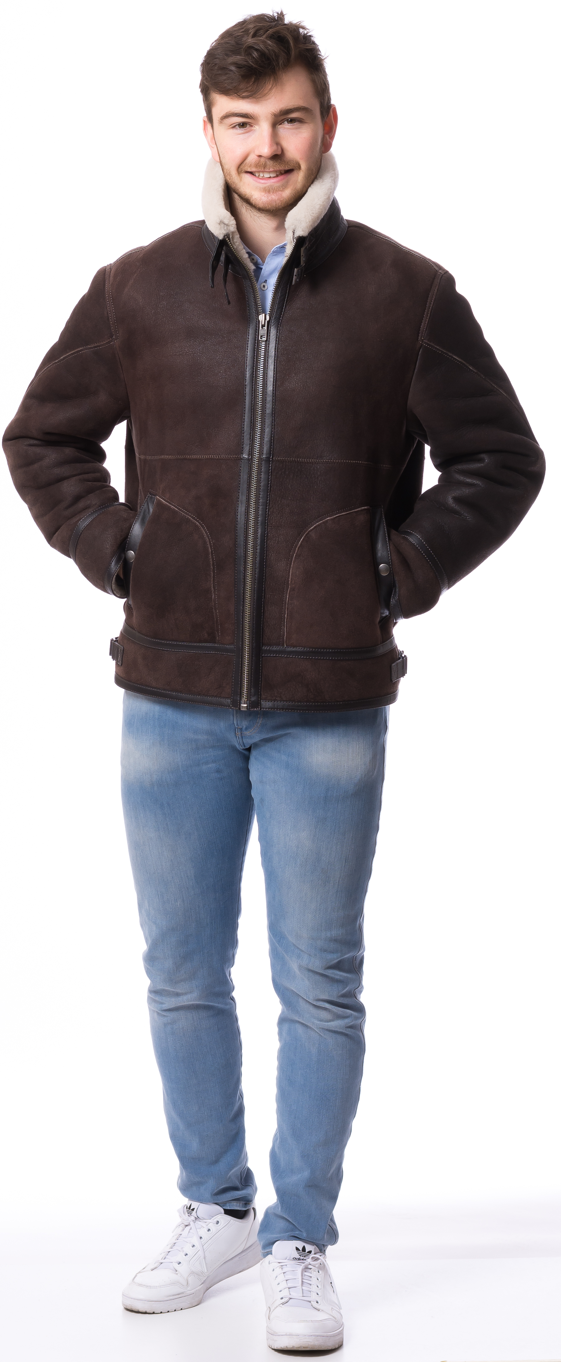 Robert braun Herren Lammfelljacke von TRENDZONE