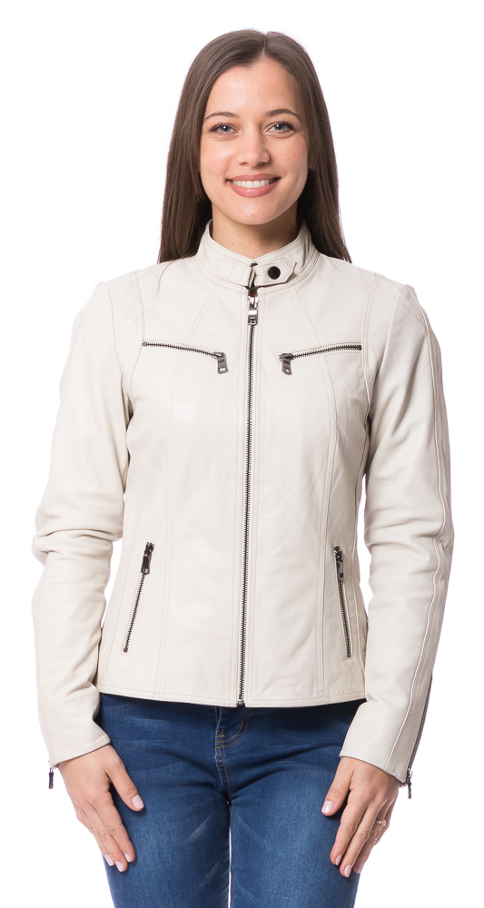 Stacy beige Damen Lederjacke von TRENDZONE