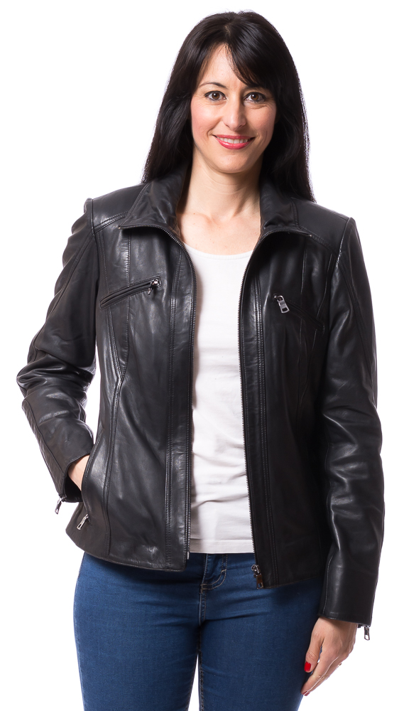 Day schwarz Leder-Jacke für Frauen von TRENDZONE