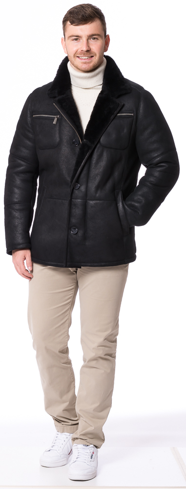 Harry schwarz Lammfell Jacke für Herren von TRENDZONE