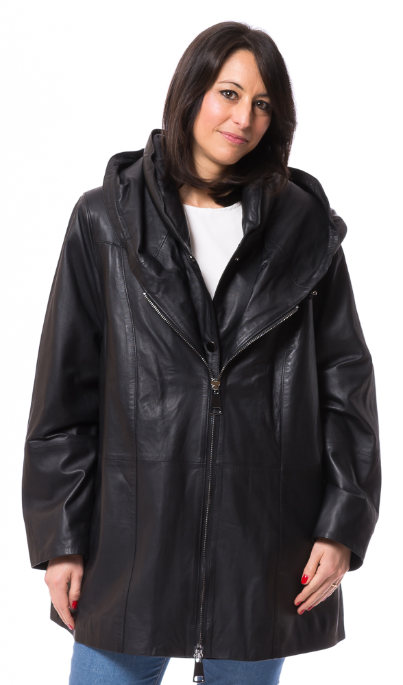 cristina-15448 SR-1103 Kapuzenjacke schwarz von TRENDZONE