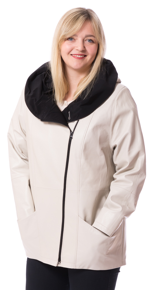 SR-1085 beige Kapuzenjacke für Damen von TRENDZONE