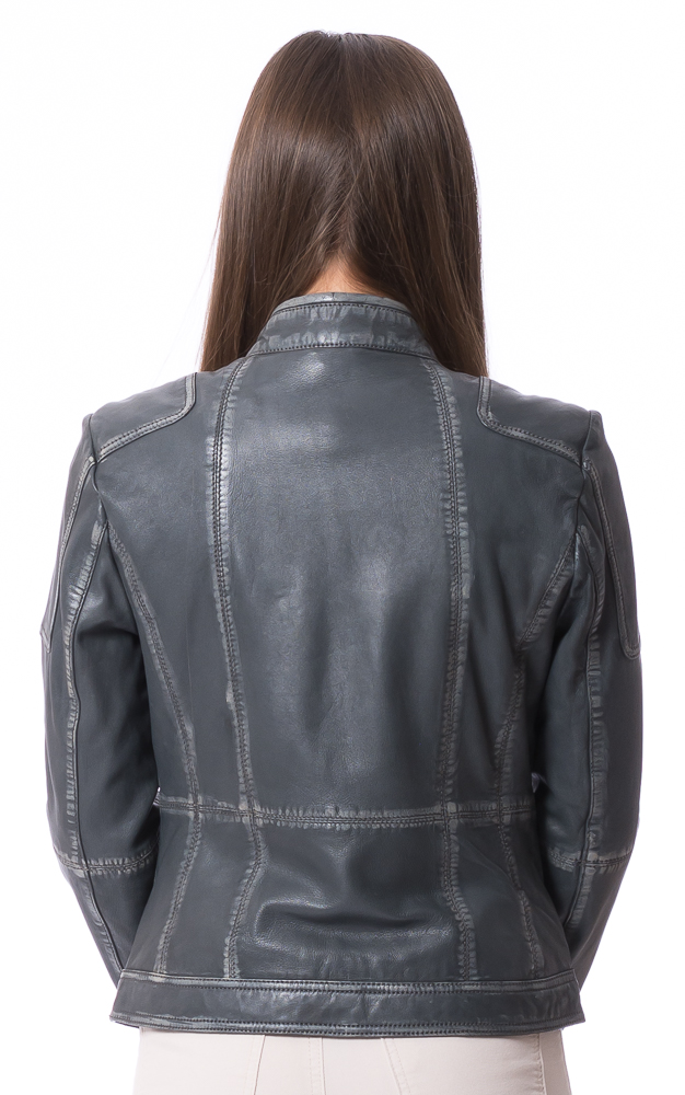 Cathy blau Lederjacke in used Leder für Frauen von JILANI Cathy blau Lederjacke in used Leder für Frauen von JILANI