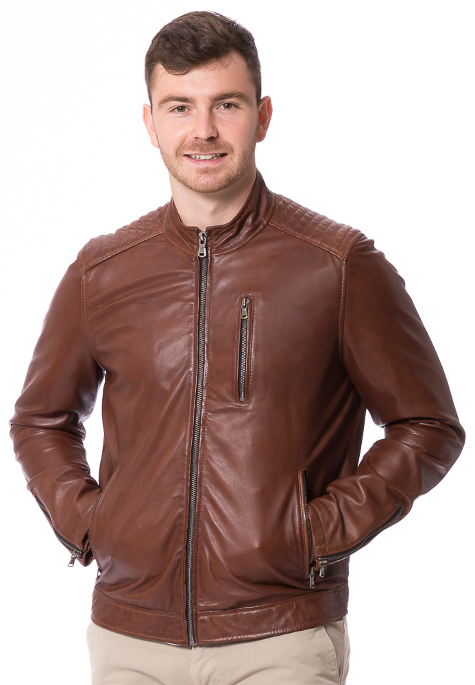 Shelby cognac Nappaleder Jacke von TRNDZONE