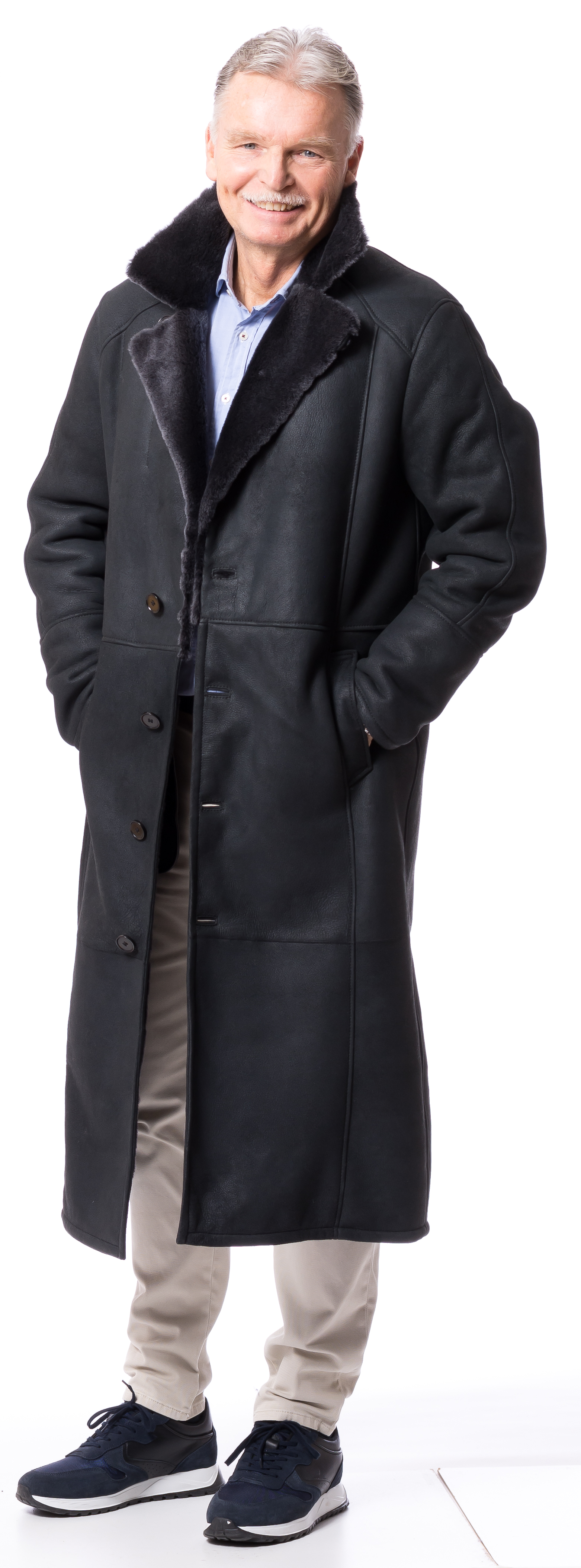 Stan 125 anthrazit Herren Lammfellmantel von TRENDZONE