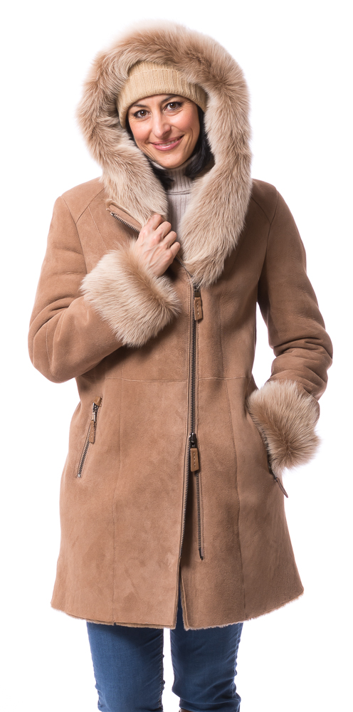 Milly Kap Tos caramel Damen Lammfelljacke von TRENDZONE