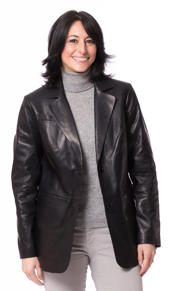 Neusiedl-19750 SR-1167 schwarz Leder Blazer für Damen von TRENDZONE