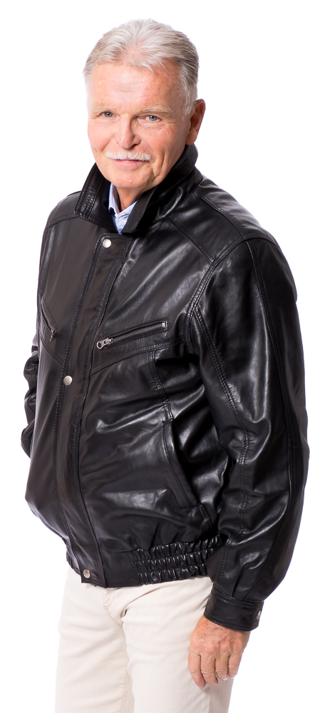 Renzo schwarz Blouson Lammnubuk Leder schwarz von TRENDZONE