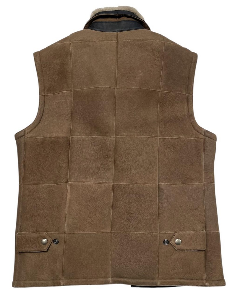 Enzo nougat Herren Lammfellweste von TRENDZONE  