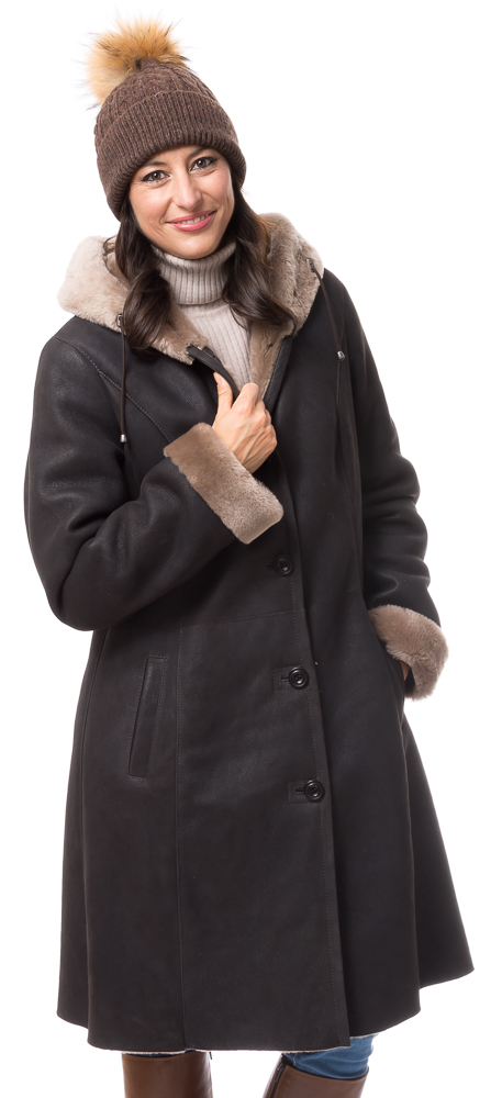 Cristina-14126 Alex 2D braun Nappalan Mantel für Damen von TRENDZONE