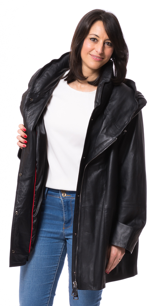 cristina-15454 SR-1103 Kapuzenjacke schwarz von TRENDZONE