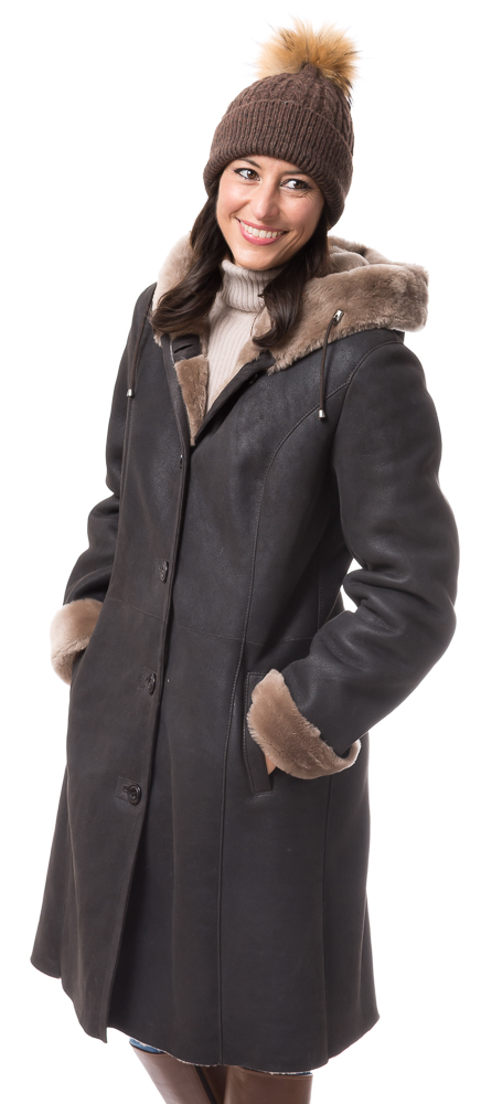 Cristina-14122 Alex 2D braun Nappalan Mantel für Damen von TRENDZONE