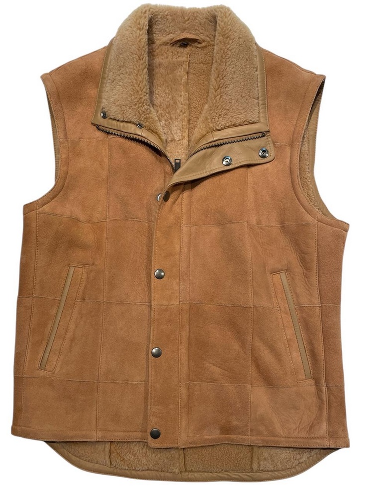 Enzo camel  Herren Lammfellweste von TRENDZONE  