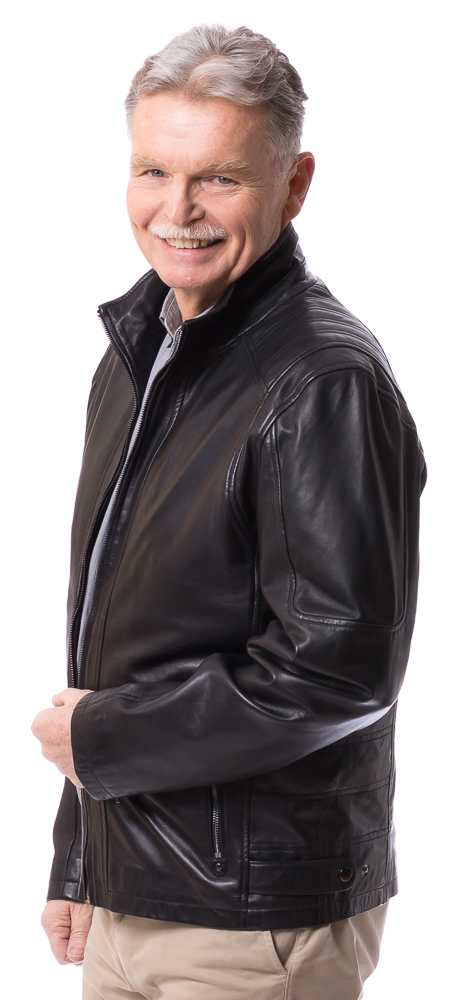 Hens schwarze Herren Lederjacke von TRENDZONE