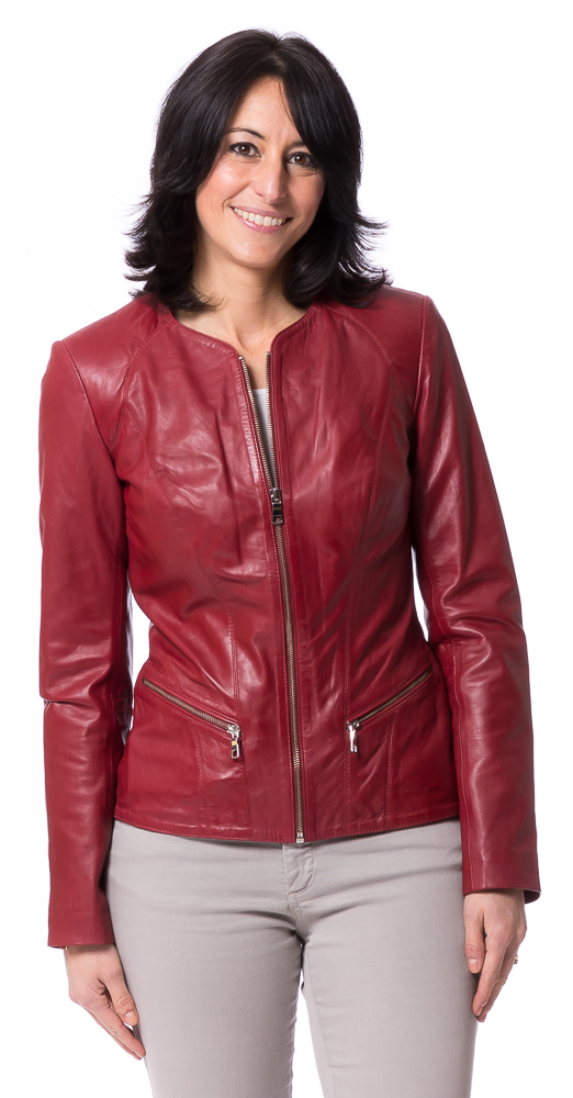 K-16-19 rot Damen Lederjacke von TRENDZONE