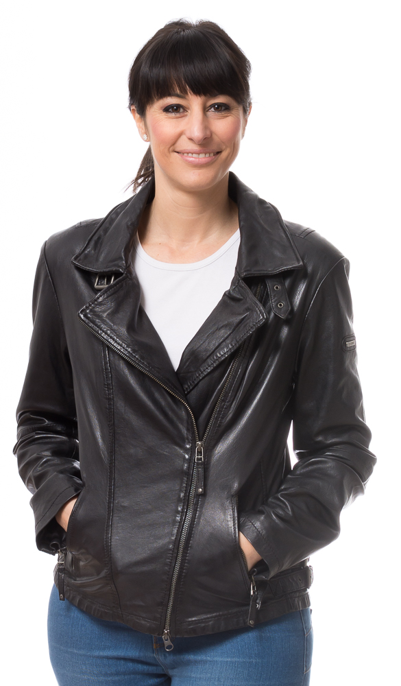 8465 schwarze Lederjacke von CABRINI