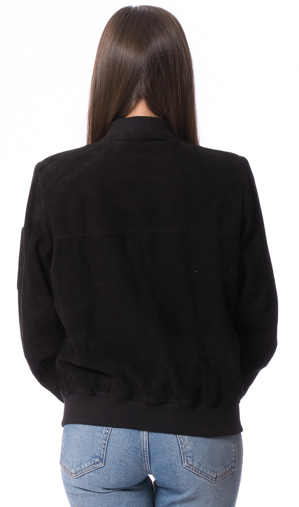 845 schwarz College Blouson aus Ziegenvelour Leder 845 schwarz College Blouson aus Ziegenvelour Leder