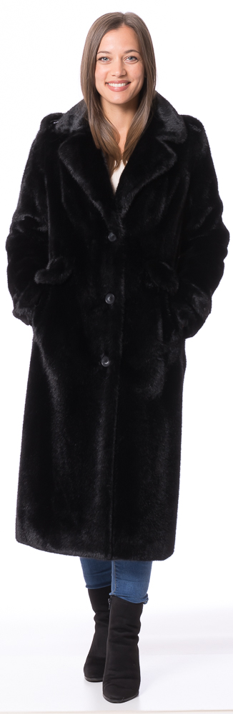Charlene black Webpelz Mantel von ROCKANDBLUE