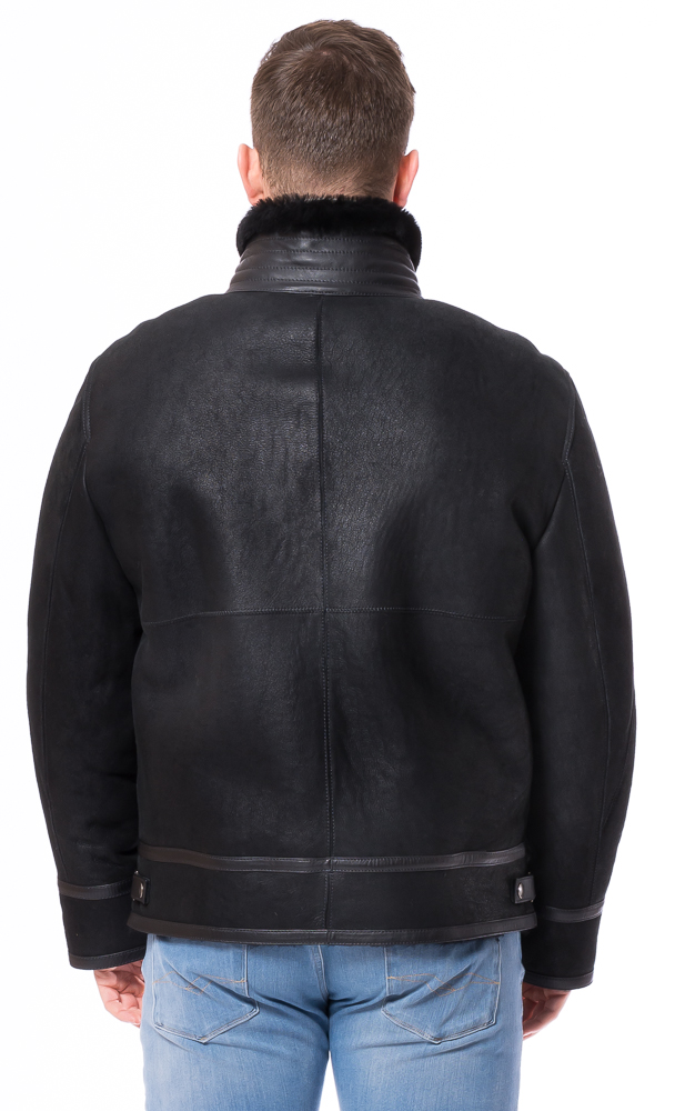 Robert schwarz Herren Lammfelljacke von TRENDZONE