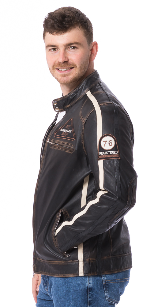 JLI antikbraune Herren Leder Jacke von TRENDZONE
