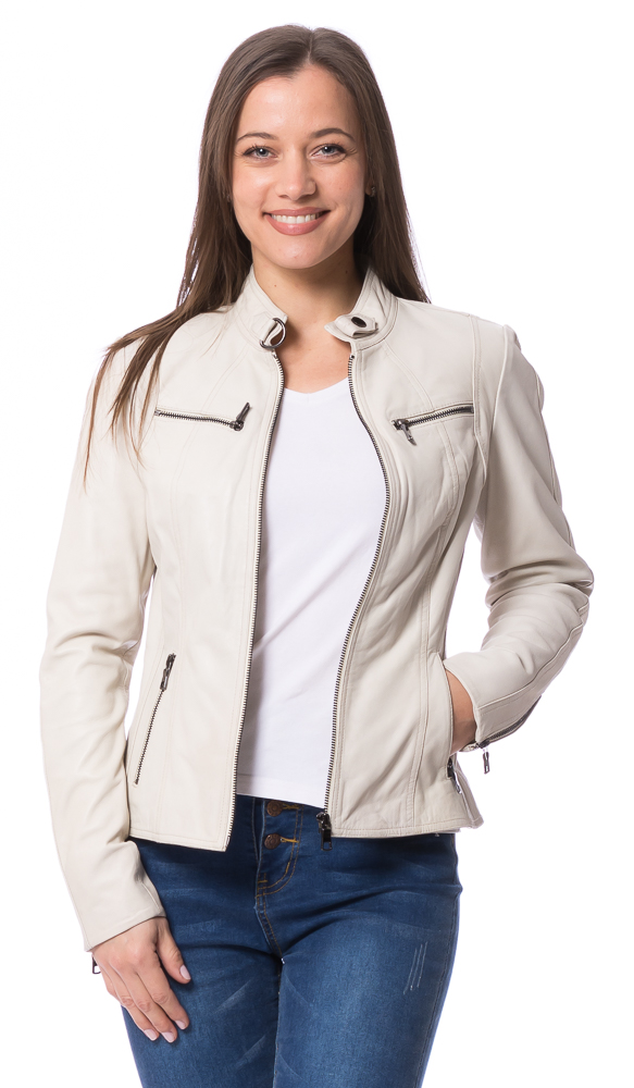 Stacy beige Damen Lederjacke von TRENDZONE
