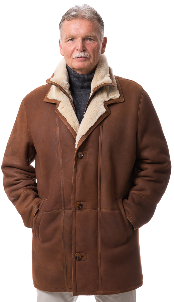 Henry cognac Herren Lammfell Jacke von TRENDZONE