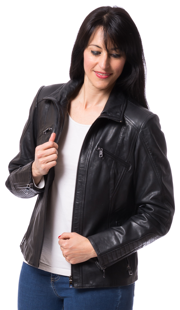 Day schwarz Leder-Jacke für Frauen von TRENDZONE