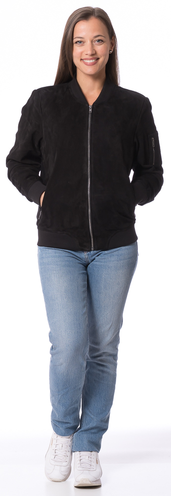 845 schwarz College Blouson aus Ziegenvelour Leder 845 schwarz College Blouson aus Ziegenvelour Leder