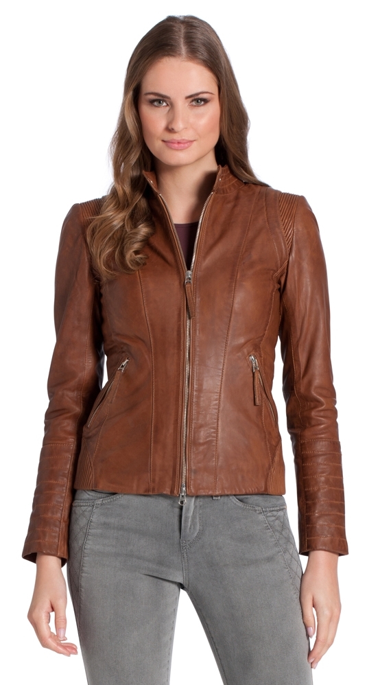 Zorra cognac Damen Lederjacke von TRENDZONE