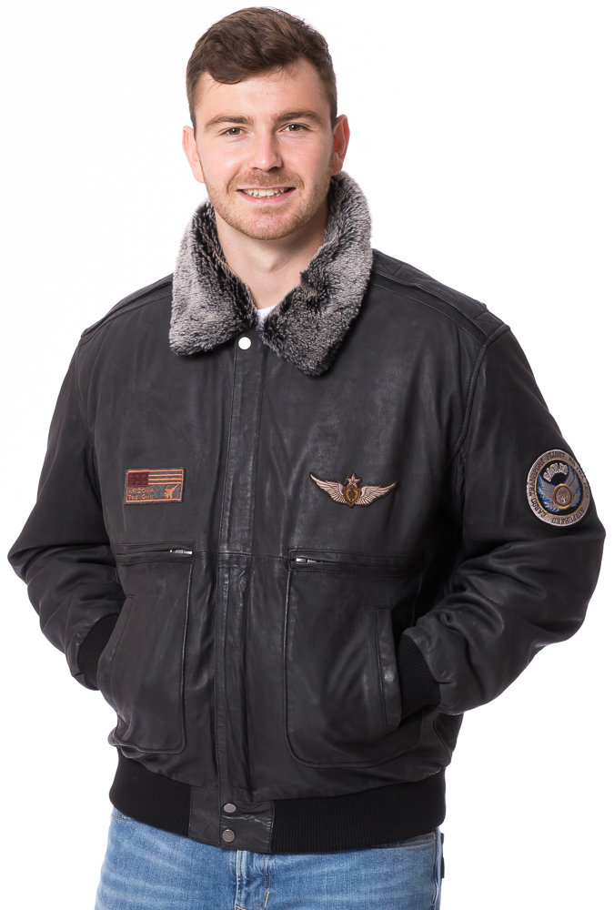 Laslo schwarzer Piloten Blouson von MADDOX