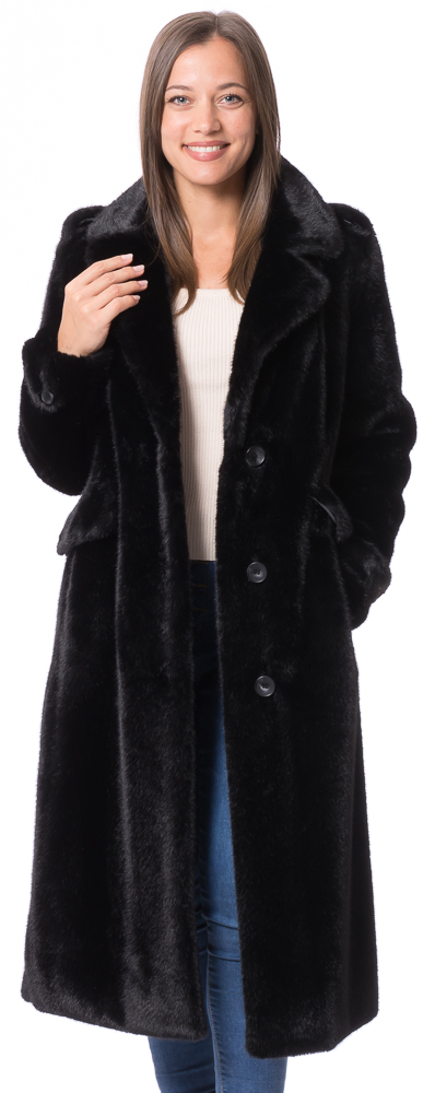 Charlene black Webpelz Mantel von ROCKANDBLUE
