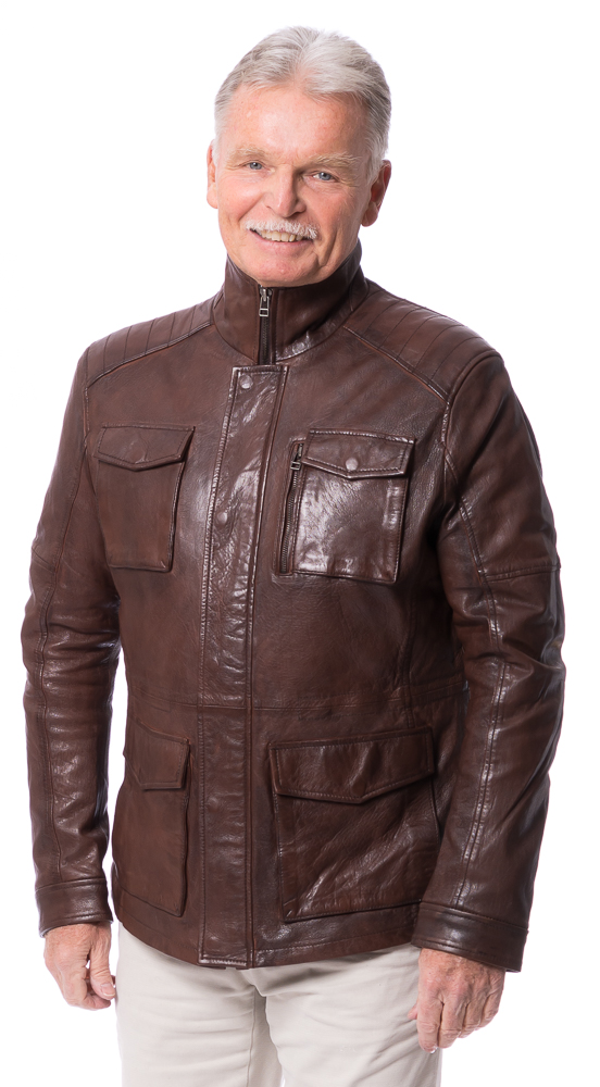 Barcelona braun Nappaleder Jacke für Herren von ROCKHILL