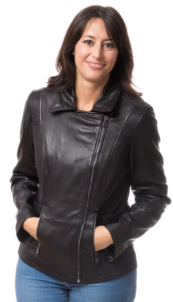 Ariane schwarze Lederjacke für Damen von TRENDZONE