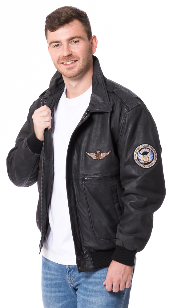 Laslo schwarzer Piloten Blouson von MADDOX