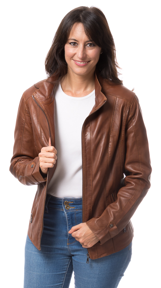 Sandy A whisky Damen Lederjacke von TRENDZONE