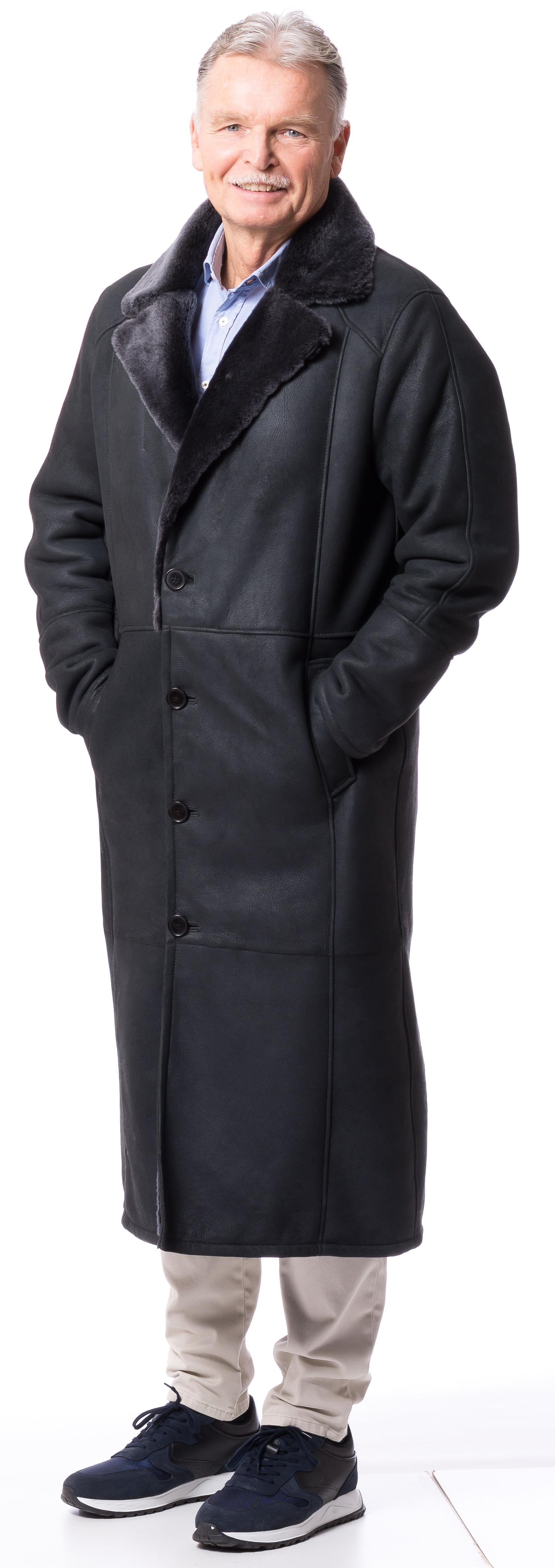 Stan 125 anthrazit Herren Lammfellmantel von TRENDZONE