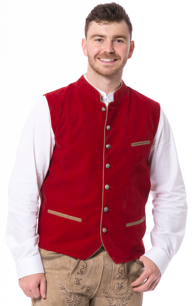 Samtweste rot von FISCHER TRACHT 