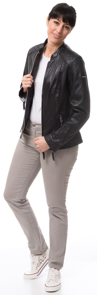 8474 schwarze Damen Lederjacke von CABRINI